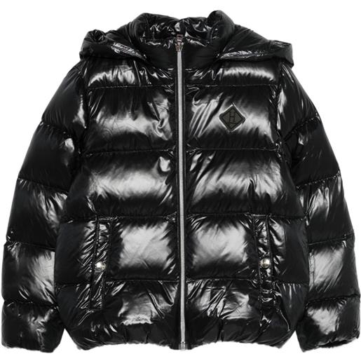 Herno Kids impermeabile con cappuccio e logo - nero