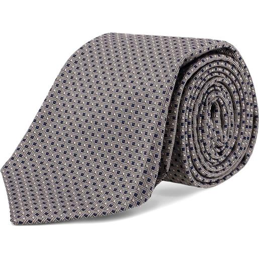 Kiton cravatta con motivo geometrico - marrone