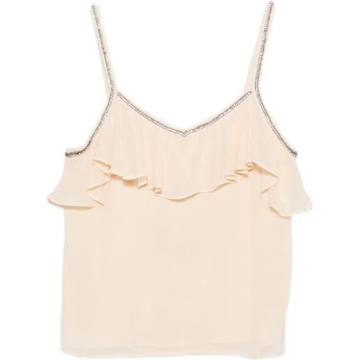 TWINSET top con strass - toni neutri