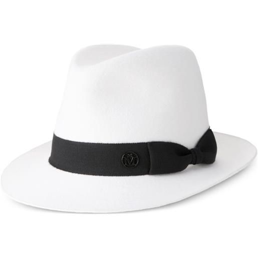 Maison Michel cappello con logo - bianco