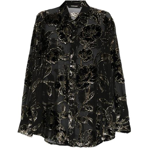 Roberto Cavalli blusa a fiori - nero