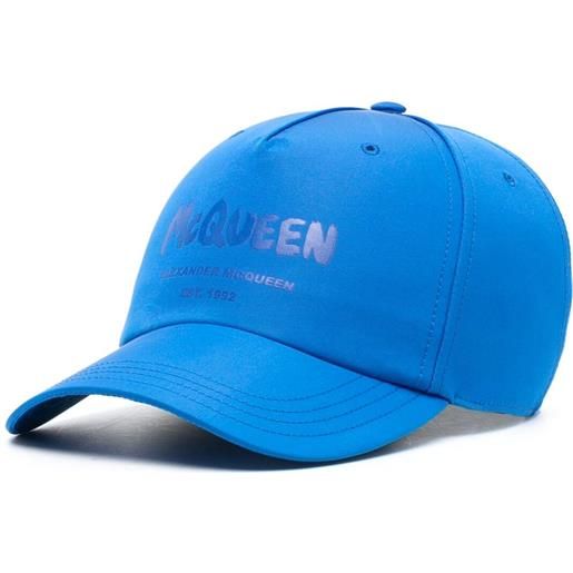 Alexander McQueen cappello da baseball con stampa - blu