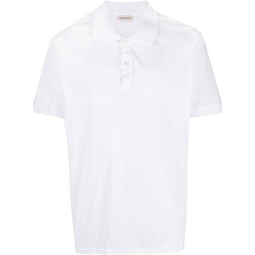 Alexander McQueen polo con ricamo - bianco