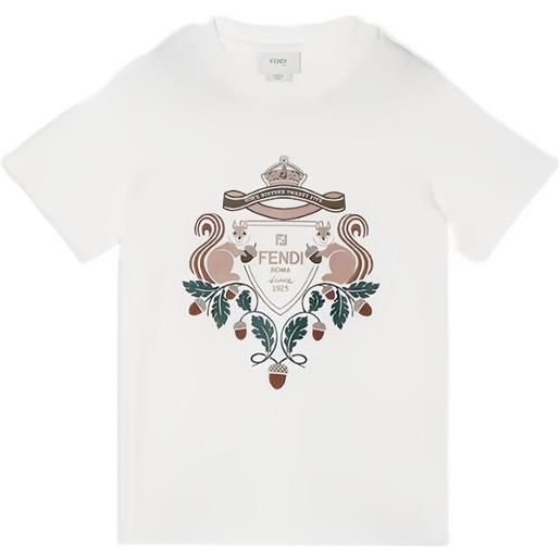 Fendi Kids t-shirt in cotone - bianco