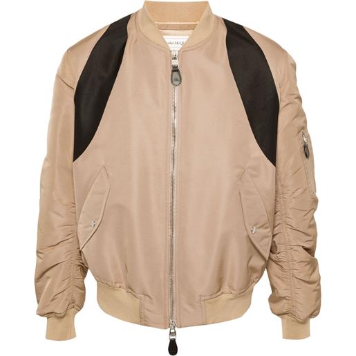 Alexander McQueen bomber con inserti - toni neutri