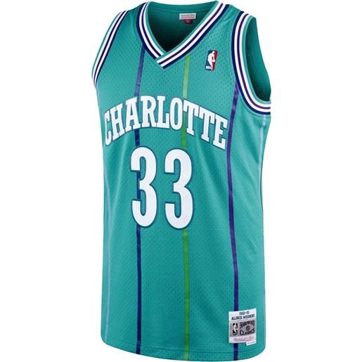 Mitchell & Ness top authentic road hornets 1992 alonzo mourning "teal" - verde