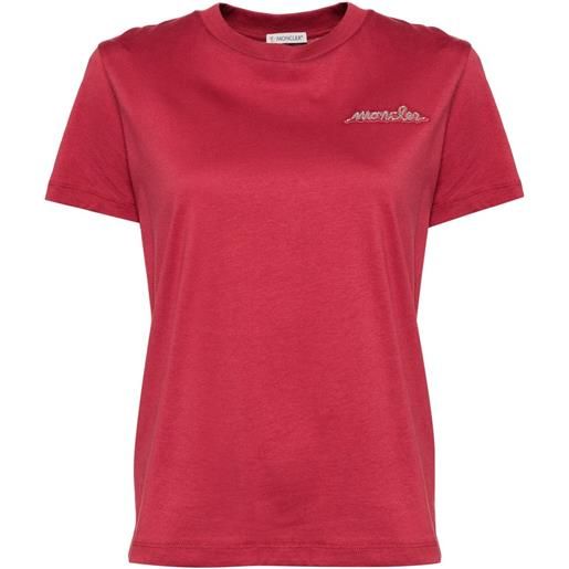 Moncler t-shirt con logo - rosso