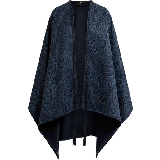 ETRO mantella con nappa - blu