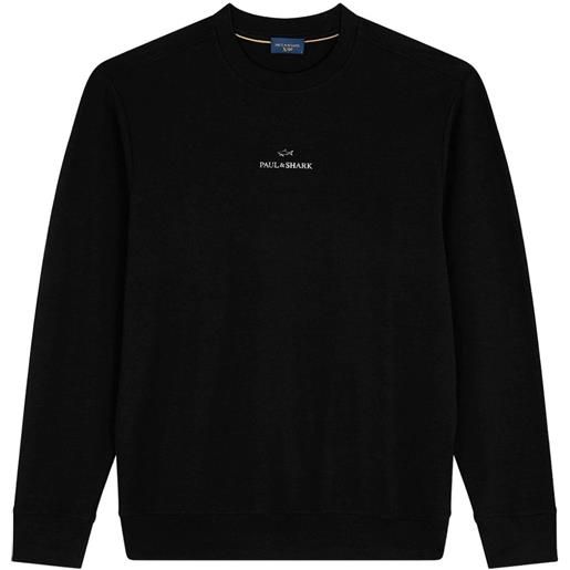 Paul & Shark felpa con stampa logo - nero