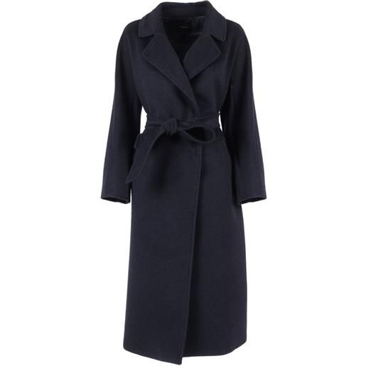 Weekend Max Mara cappotto tempera con cintura - blu