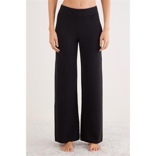 Intimissimi pantaloni lunghi a palazzo 100% cashmere nero