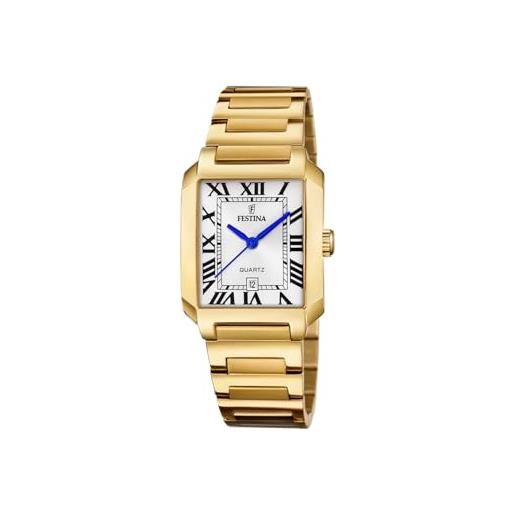 Festina orologio donna analogico acciaio inossidabile 316l oro - quarzo - vetro minerale alta resistenza - impermeabile 5 atm - data f20680/1 - on the square