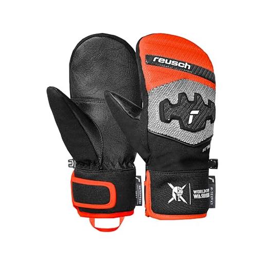 Reusch worldcup warrior prime r-tex xt junior - guanti da corsa caldi per bambini e ragazzi, impermeabili, antivento e traspiranti, con imbottitura per caviglia e dita e fodera per dita