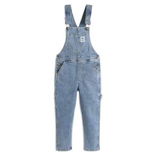 KIDSCOOL SPACE salopette di jeans per ragazze salopette di jeans alta elastica per bambini piccoli e grandi azzurro 6-7 anni