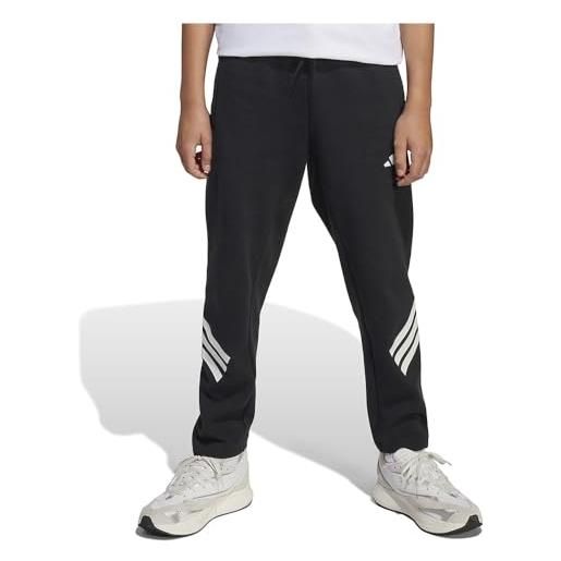 adidas future icons 3-stripes ankle-length joggers kids pantaloni, nero/bianco, 11-12 years unisex-bambini
