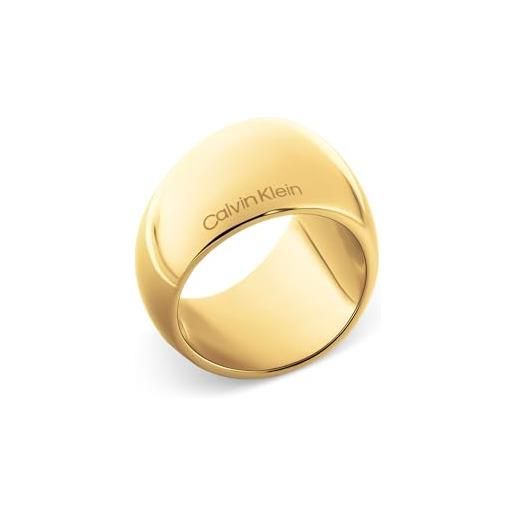 Calvin Klein anello da donna collezione modern purity in acciaio inossidabile con placcatura ionica oro giallo - 35000834c