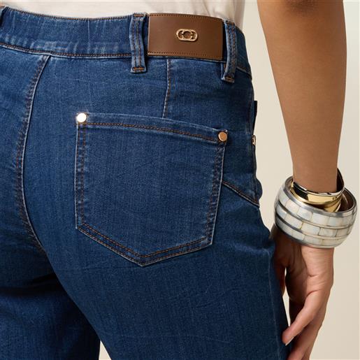 Oltre jeans cropped flare con elastico