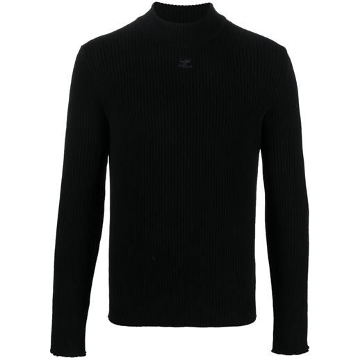 Courrèges maglione con ricamo - nero