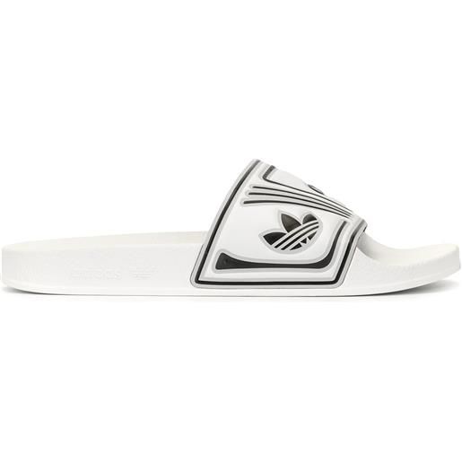 adidas sandali slides con stampa - bianco