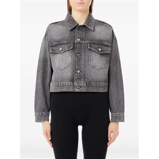 LIU JO giacca denim con borchie - grigio