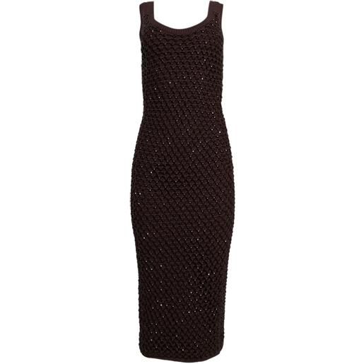 diotima abito midi emin con decorazione - marrone