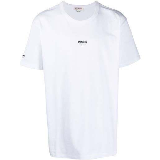 Alexander McQueen t-shirt graffiti logo - bianco