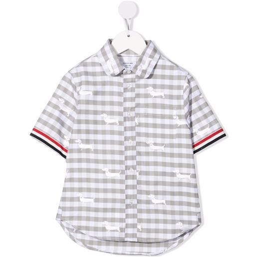 Thom Browne Kids camicia a quadri - grigio