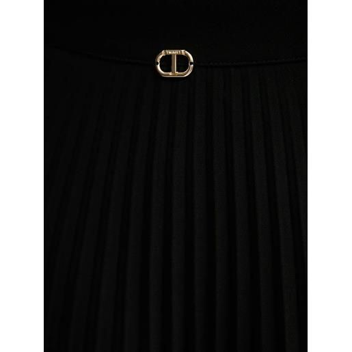TWINSET gonna lunga svasata plissettata - nero