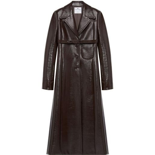 Courrèges cappotto sartoriale heritage con cintura - marrone