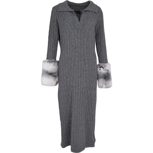 Izaak Azanei abito corto in maglia - grigio