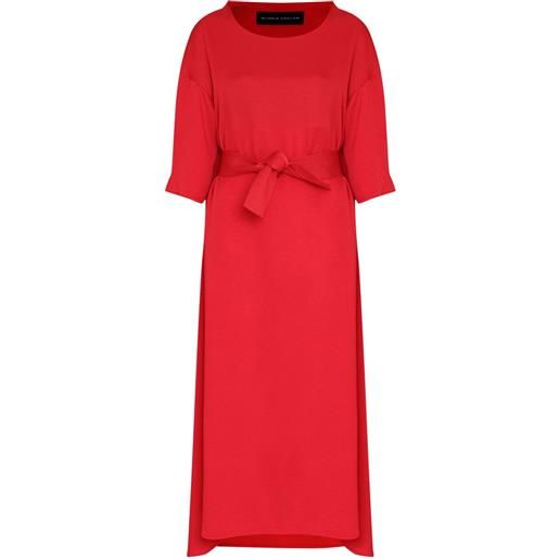 Gloria Coelho abito midi a maniche corte con cintura - rosso