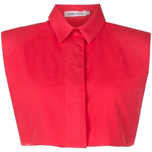 Gloria Coelho camicia smanicata crop - rosso
