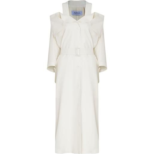 Gloria Coelho abito midi con dettaglio cut-out - bianco