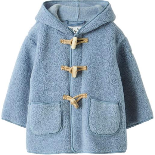 Il Gufo cappotto con cappuccio e chiusura con olivetta - blu