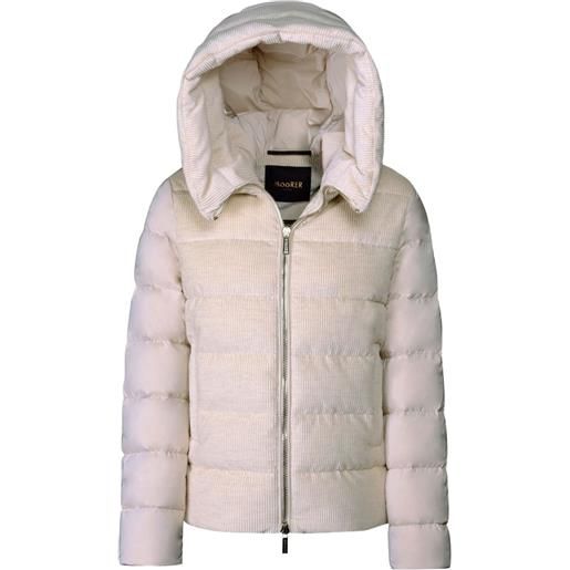 Moorer giacca a coste nitya-lvo con cappuccio - toni neutri