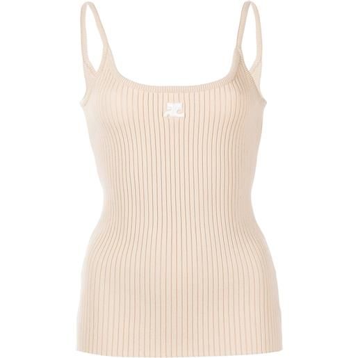 Courrèges top a coste - toni neutri