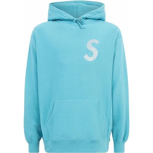 Supreme felpa con logo s supreme x swarovski - blu