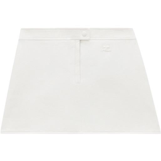 Courrèges minigonna re-edition con applicazione logo - bianco
