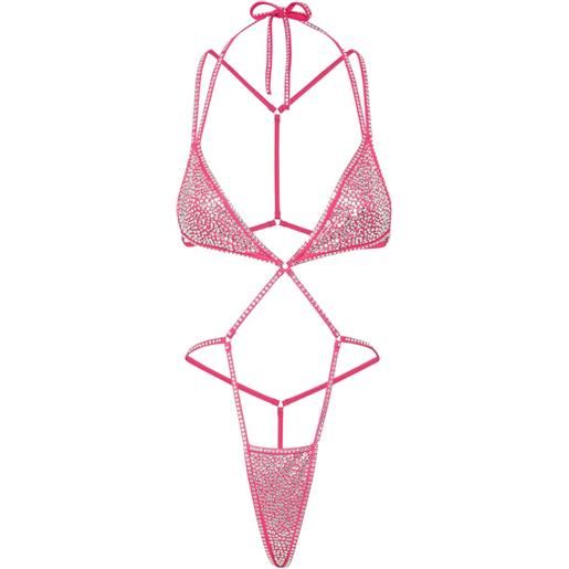 DSQUARED2 costume da bagno con cristalli - rosa