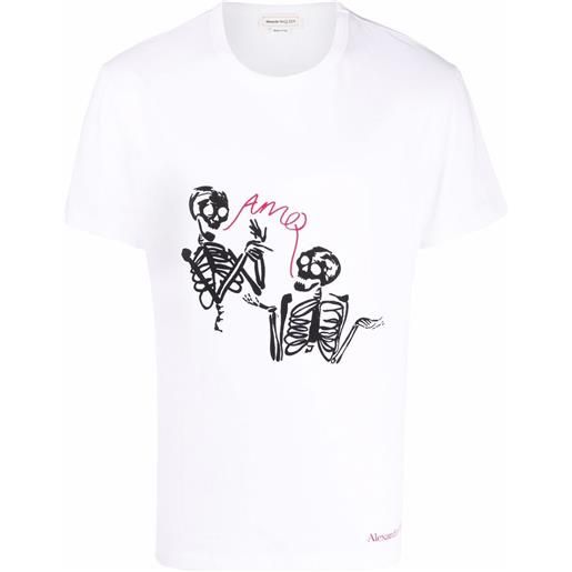 Alexander McQueen t-shirt con stampa - bianco