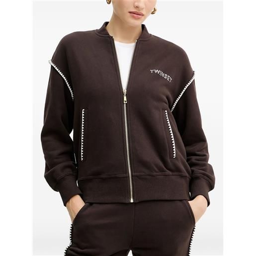 TWINSET tuta sportiva con logo ricamato - marrone