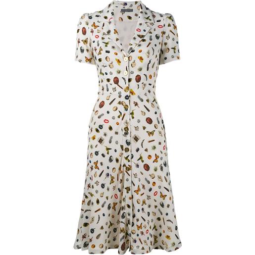 Alexander McQueen obsession print shirt dress - giallo