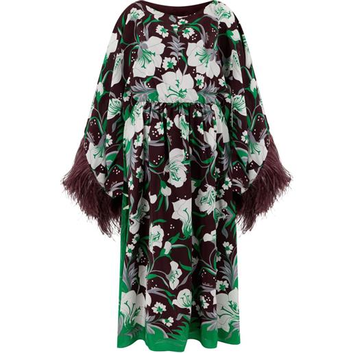 Valentino Garavani abito a fiori - marrone