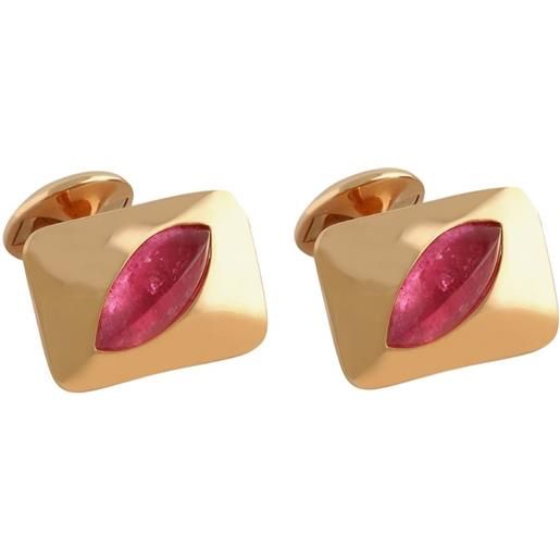 Tateossian gemelli marquise diagonal in oro rosa 18kt