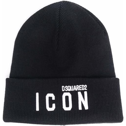 DSQUARED2 berretto con stampa - nero