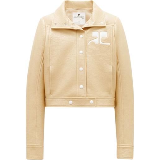 Courrèges bomber iconic con applicazione - toni neutri