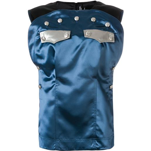 Calvin Klein button embellished blouse - blu