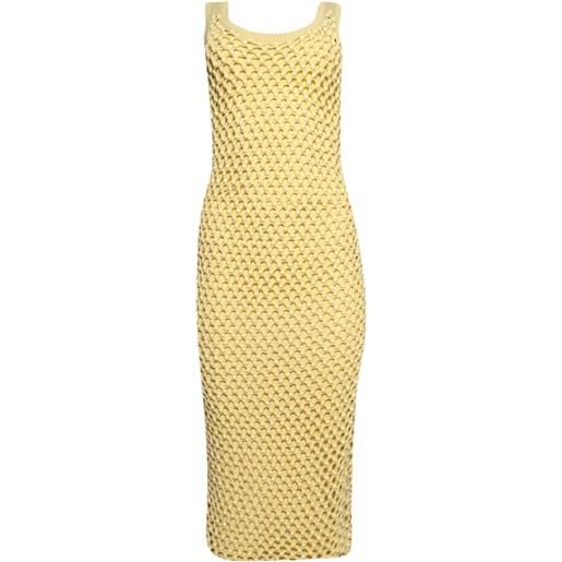 diotima abito midi emin con scollo ampio - giallo