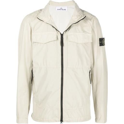 Stone Island giacca-camicia con applicazione - toni neutri