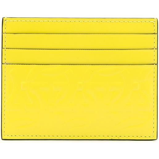 Ferragamo portacarte gancini con stampa - giallo